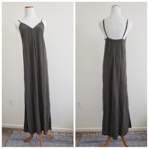 NSF Dresses & Skirts - NSF Antonia Maxi Dress Sude Slit Olive Green size Small